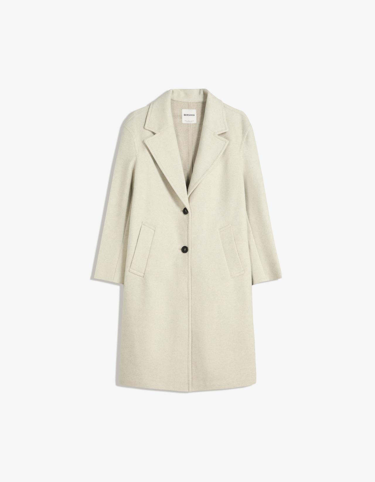 Soft-touch long coat — Sand