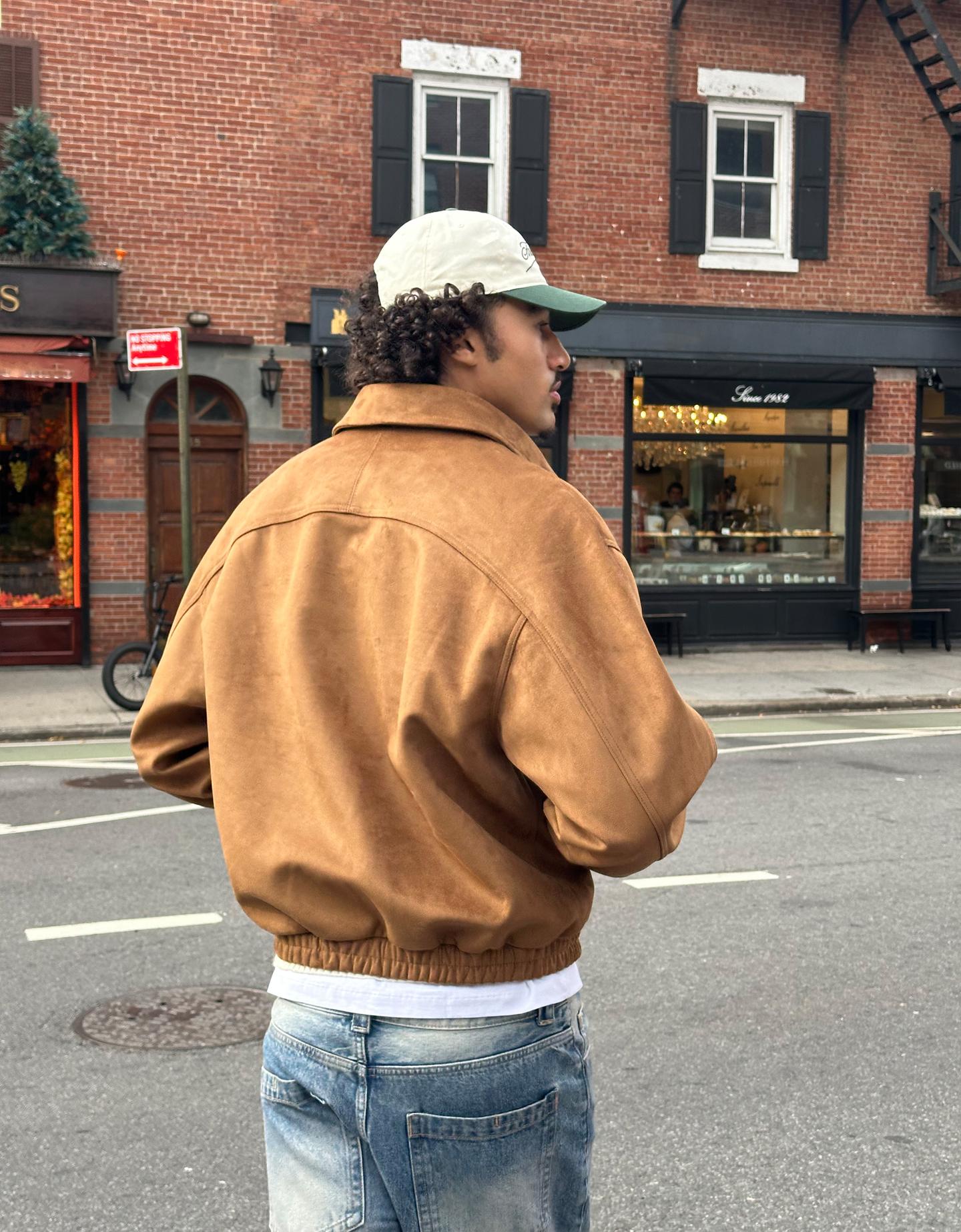 Bershka kurtka z efektem zamszu piaskowy