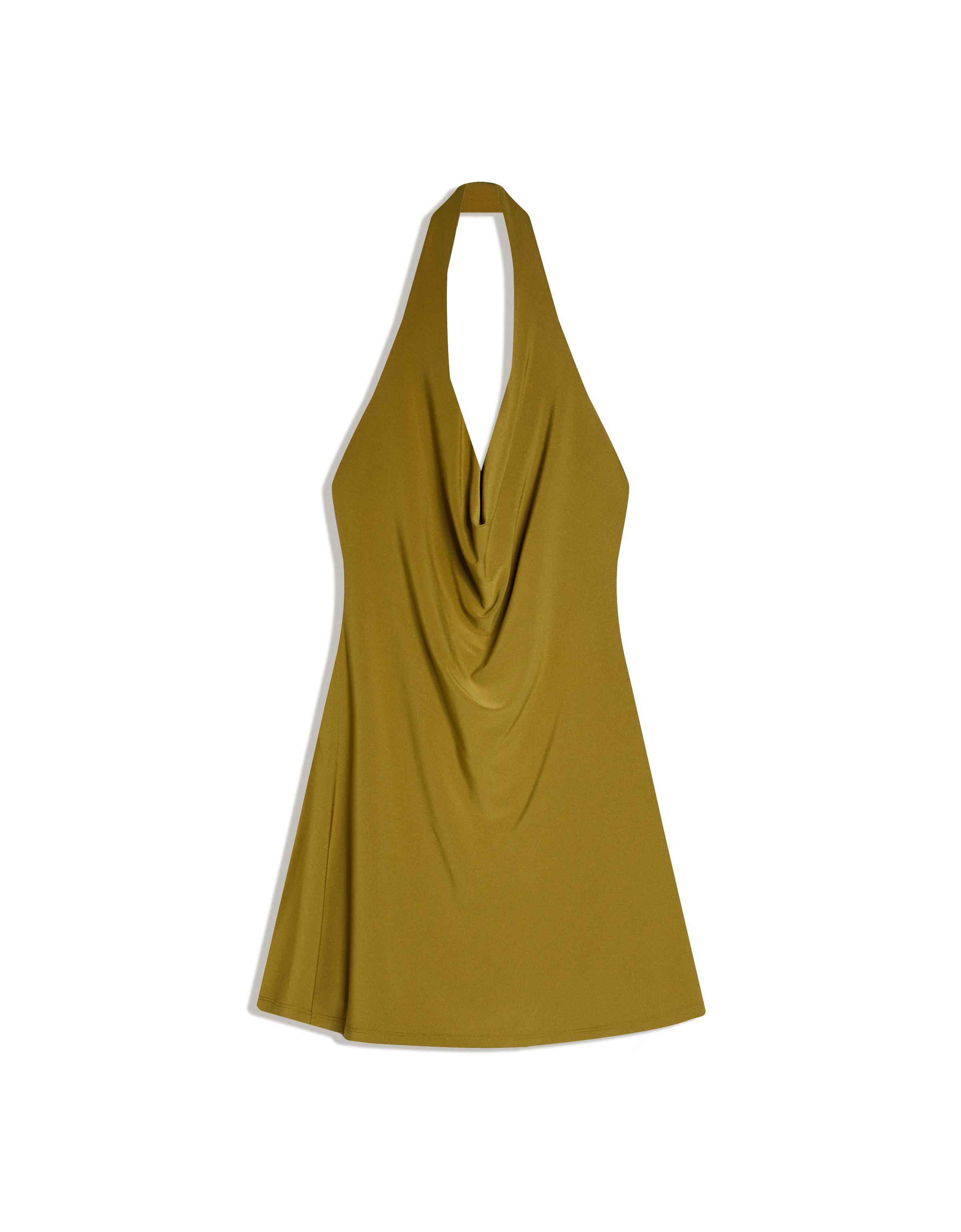 Halter yaka mini elbise - Görsel 4