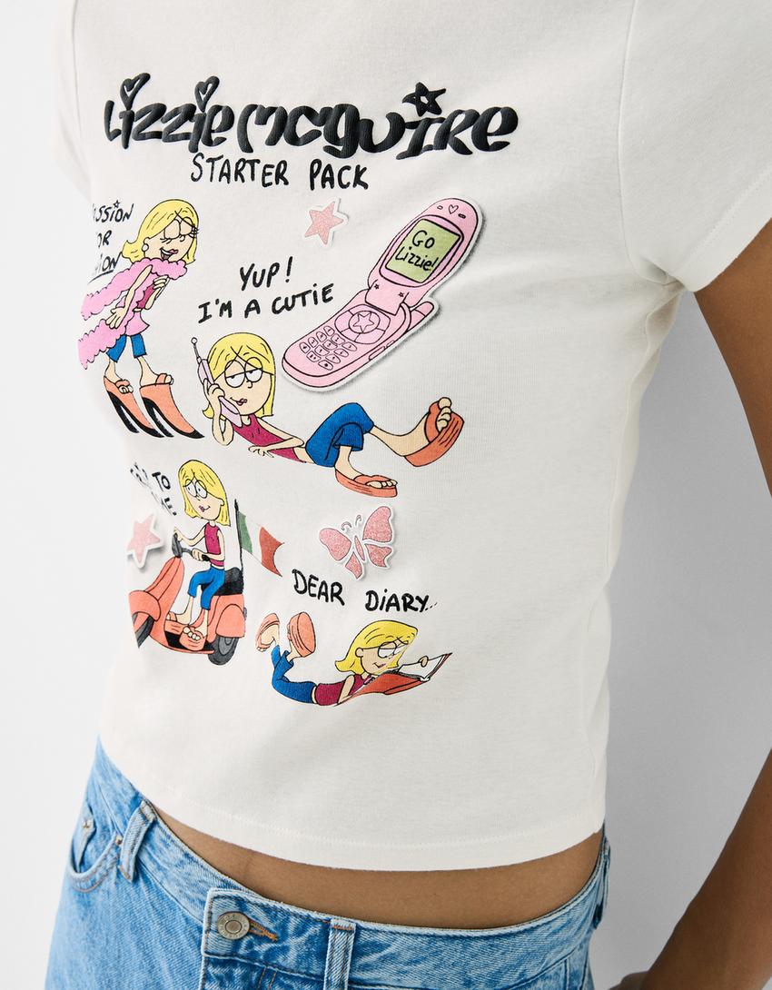 Lizzie McGuire short sleeve T-shirt-Off white-5