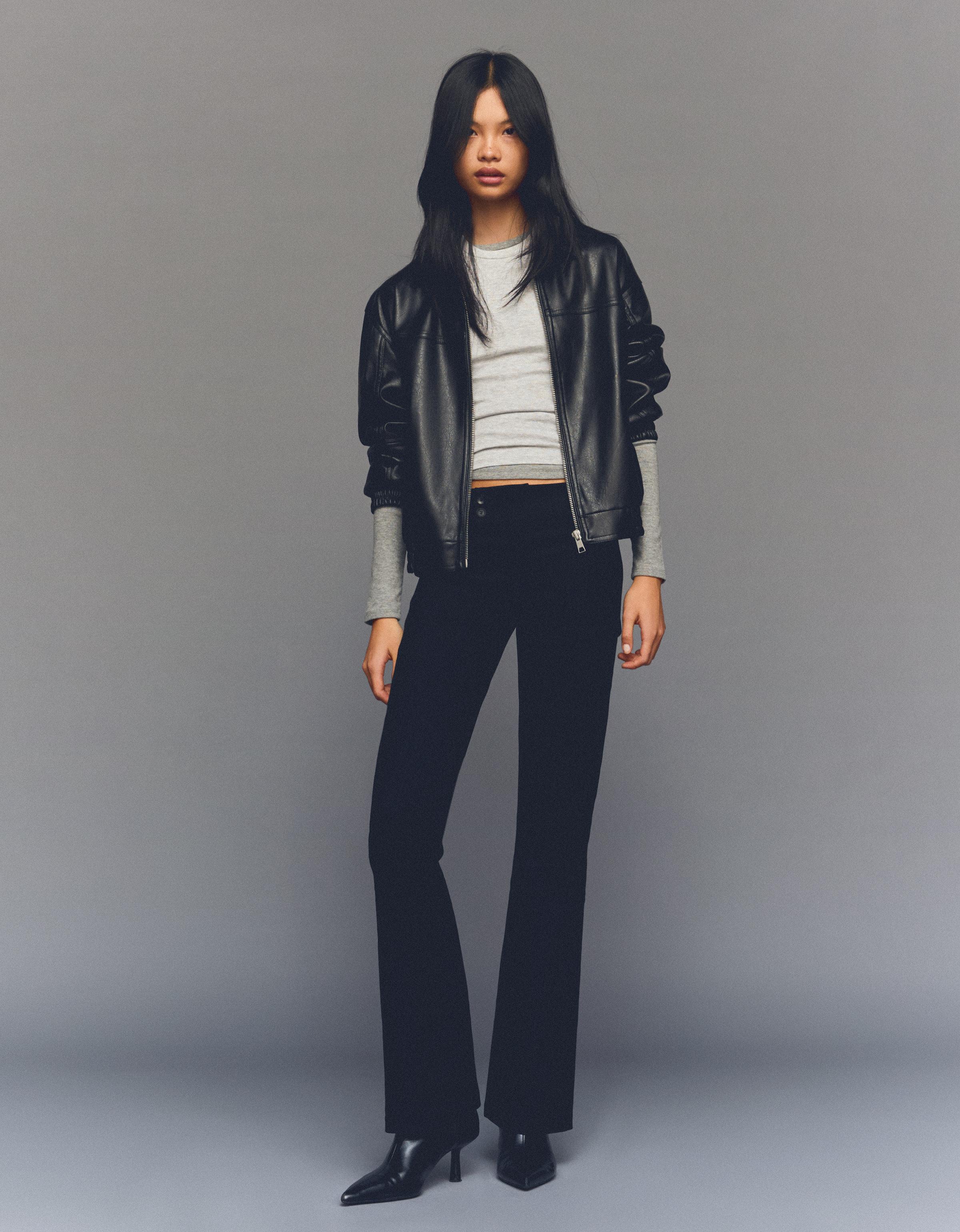 Bershka Bengalin-Schlaghose Damen 42 Schwarz