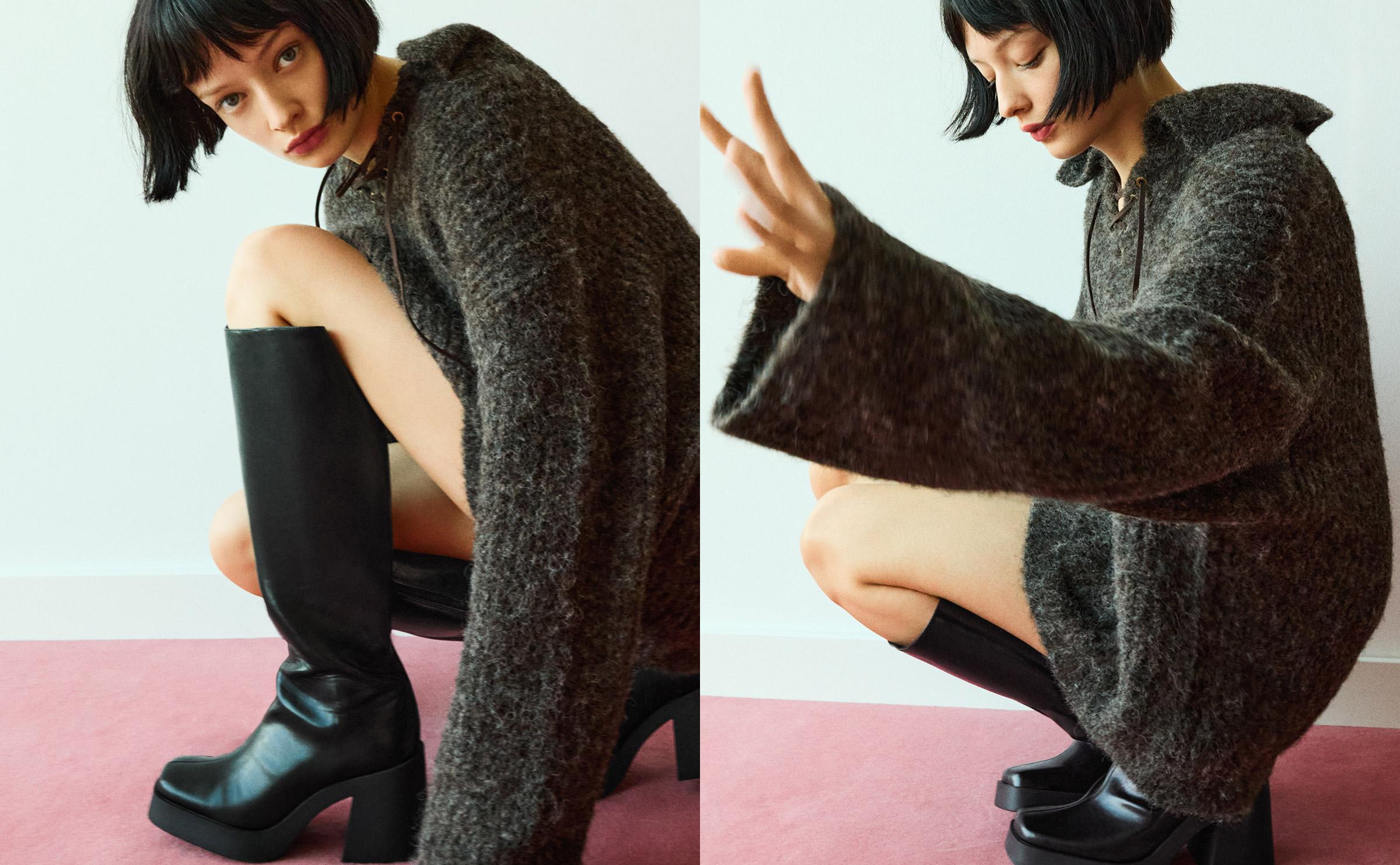 Platform heel boots — BLACK