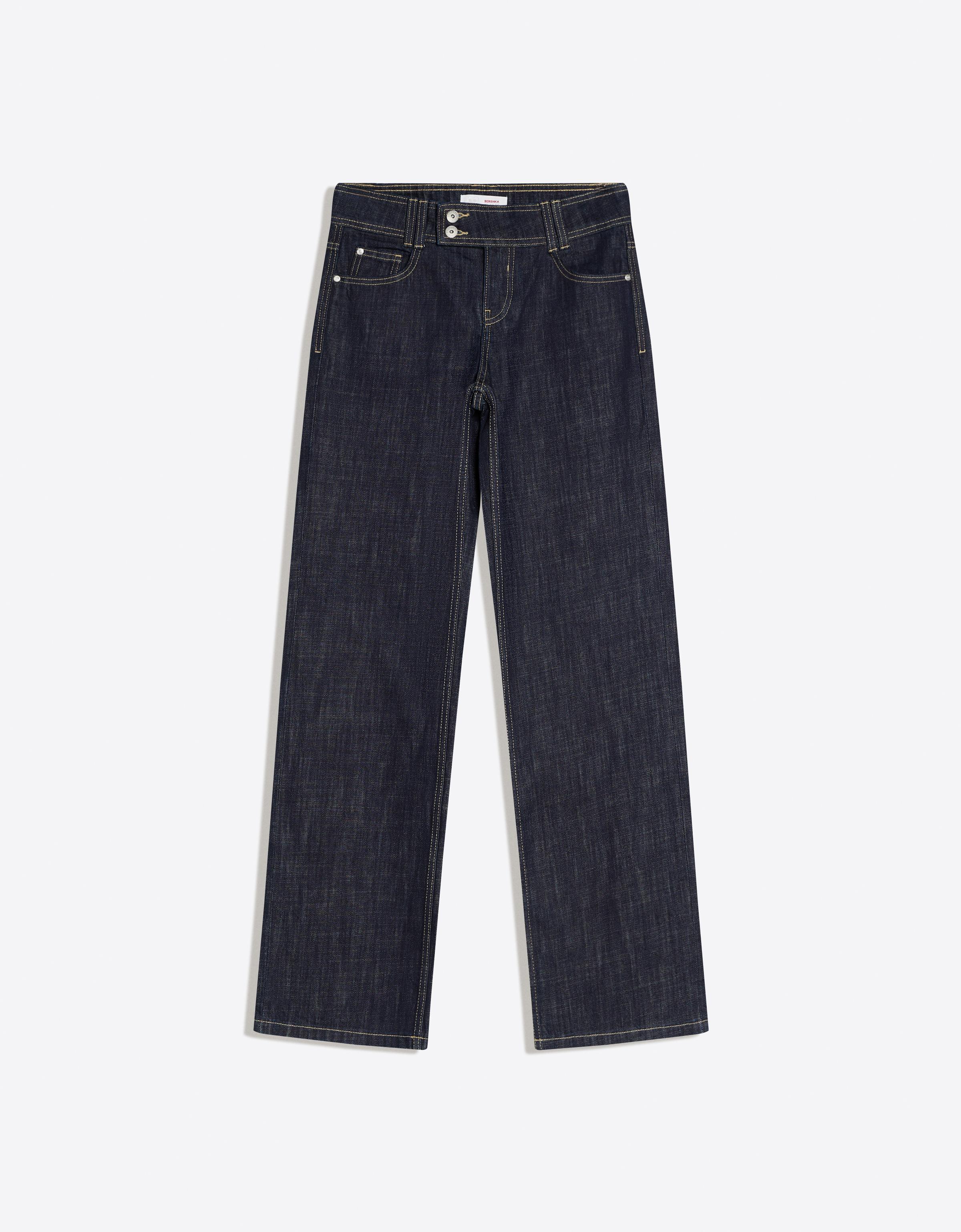 İşlemeli düşük bel baggy fit jean - Görsel 11