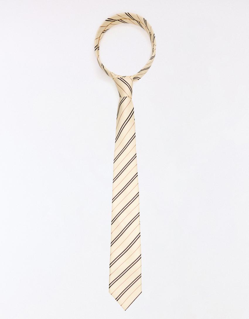 Striped tie-Yellow