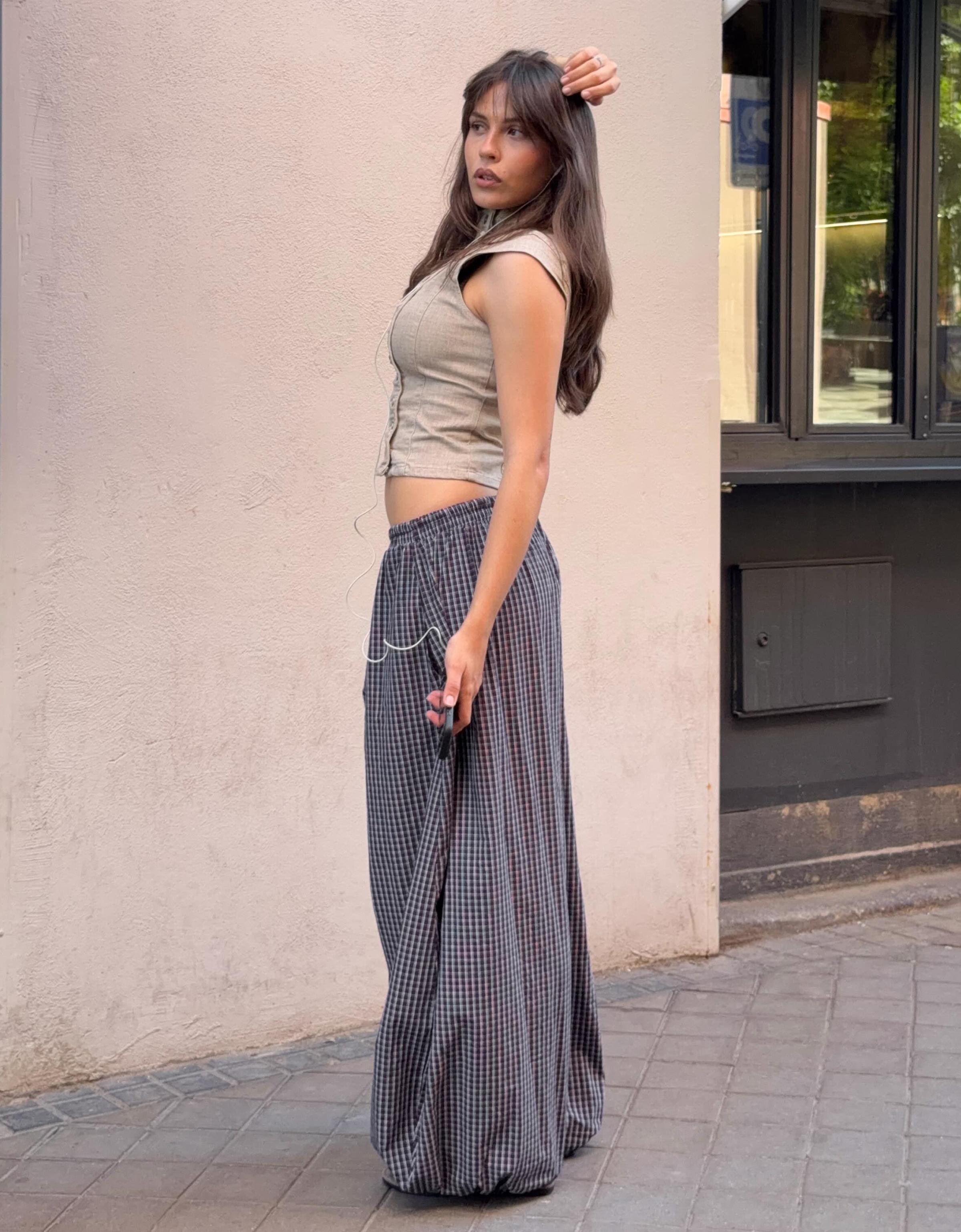 Poplin bloomer trousers — Maroon