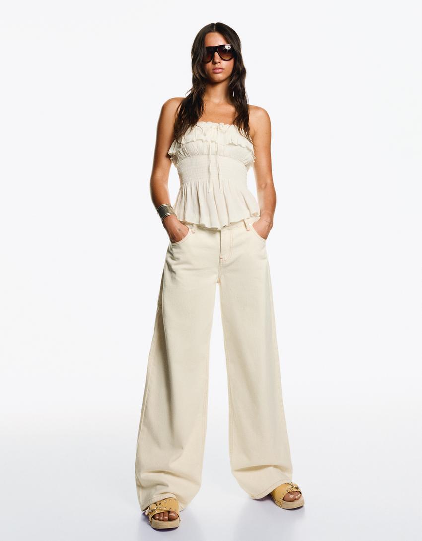 Boyfriend jeans-Cream