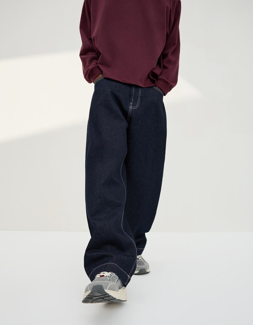 Jeans barrel-Marino