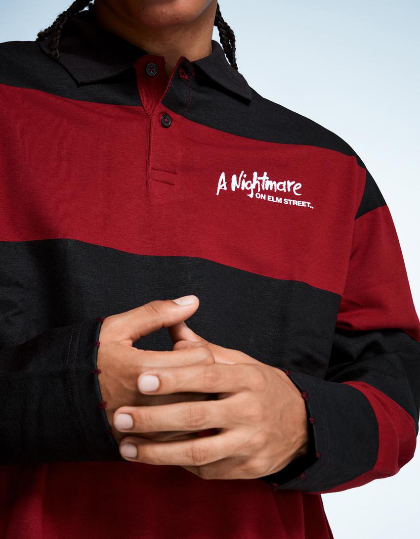 Polo-Sweatshirt Nightmare on Elm Street-Rot