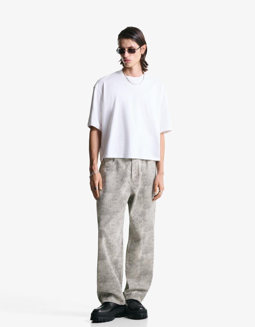 Pantaloni superbaggy con stampa Pantaloni Uomo Bershka