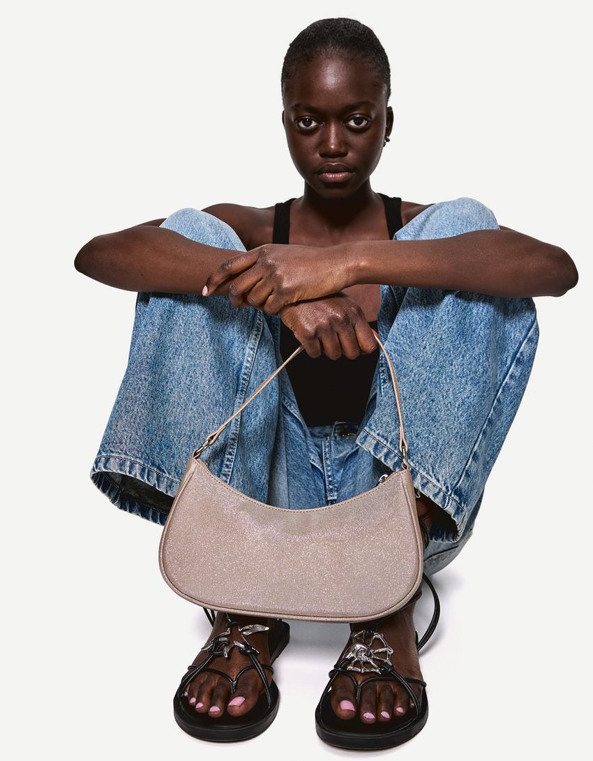 Shiny-effect mini bag-Gold