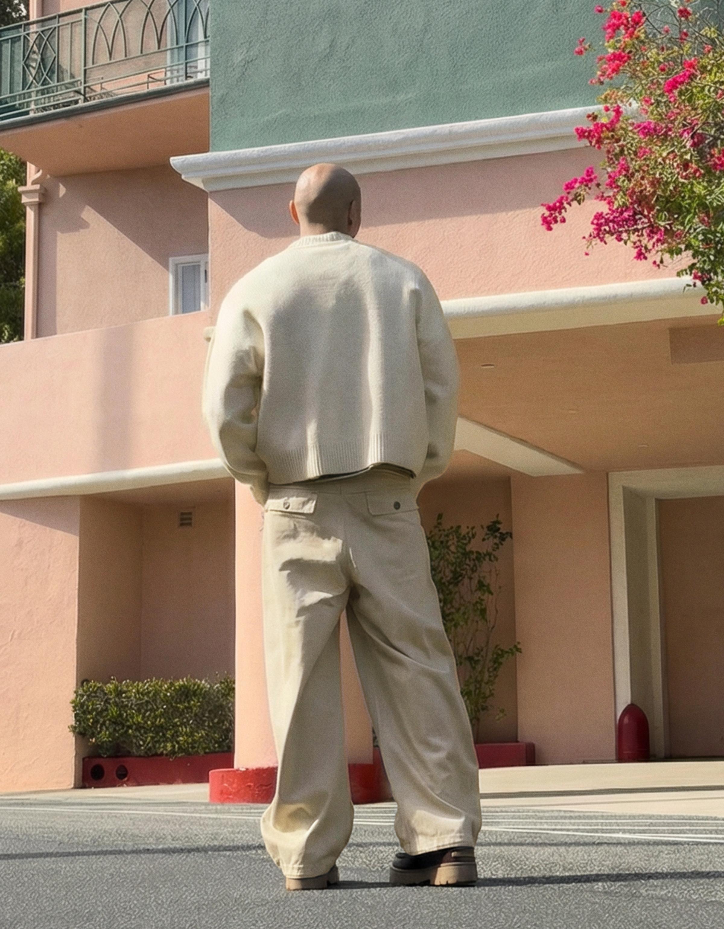 Baskılı düğmeli boxy fit ceket - Görsel 12