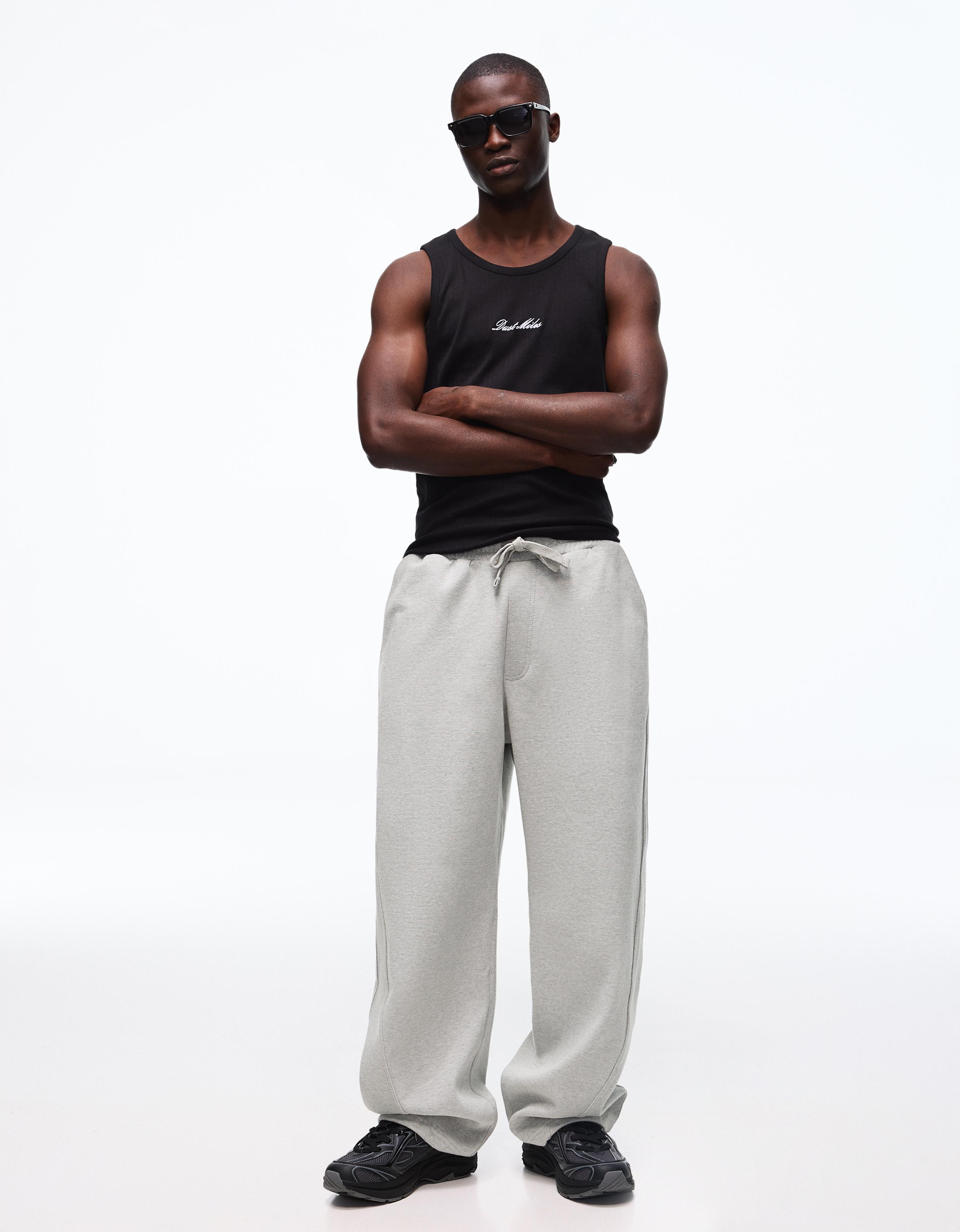 Interlock balloon trousers — Grey