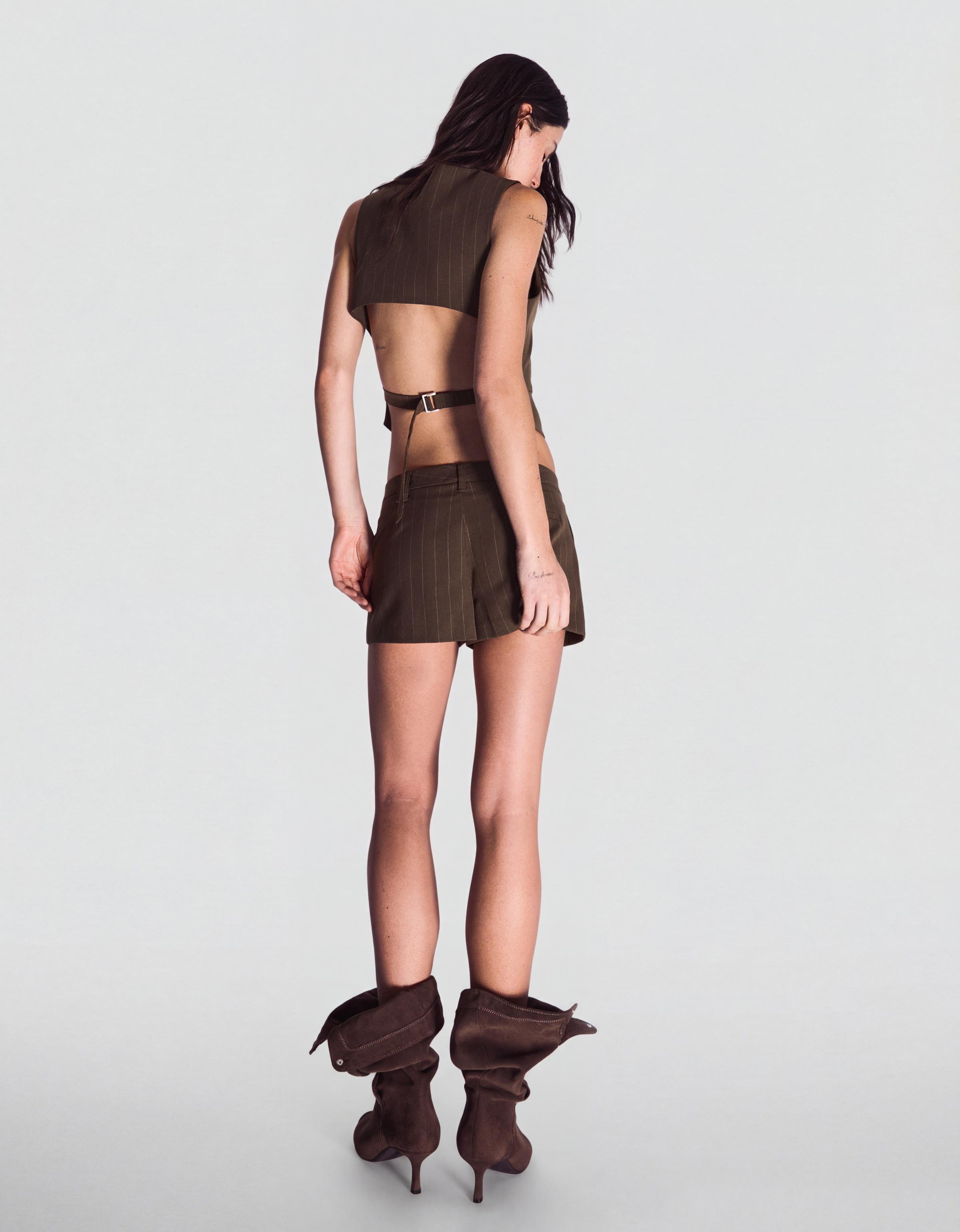 Arkası tokalı çizgili yelek - Görsel 22