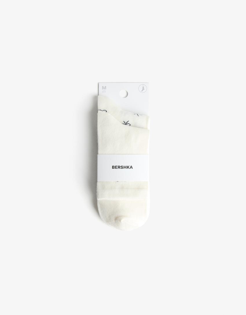 Pack of 2 pairs of printed socks-Navy