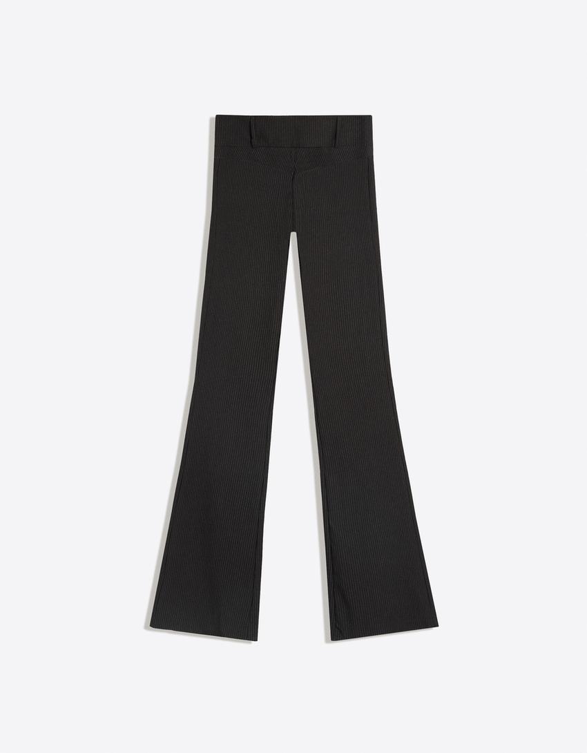 Bengaline flared trousers-Grey