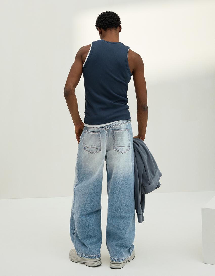 Jeans super baggy-Azul lavado