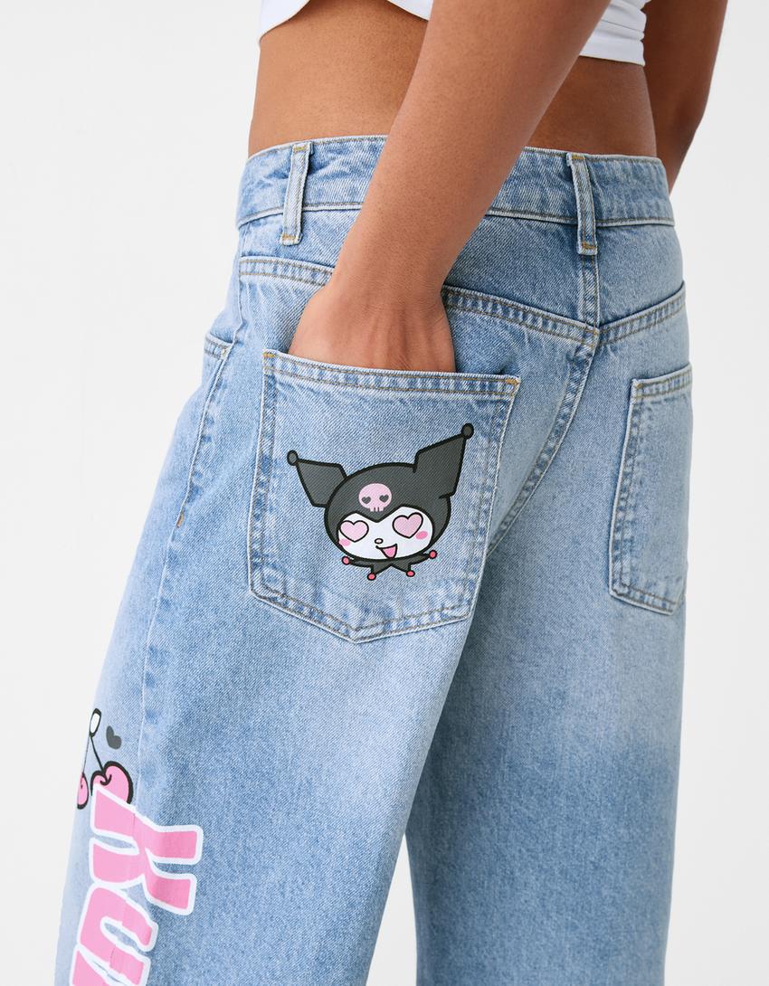 Kuromi culotte jeans-Light blue-3