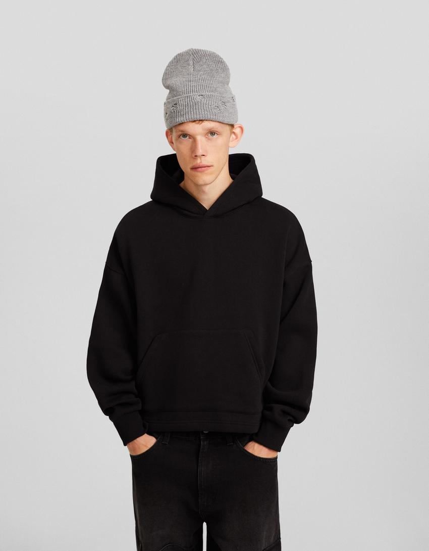 Ripped detail beanie-Grey-3