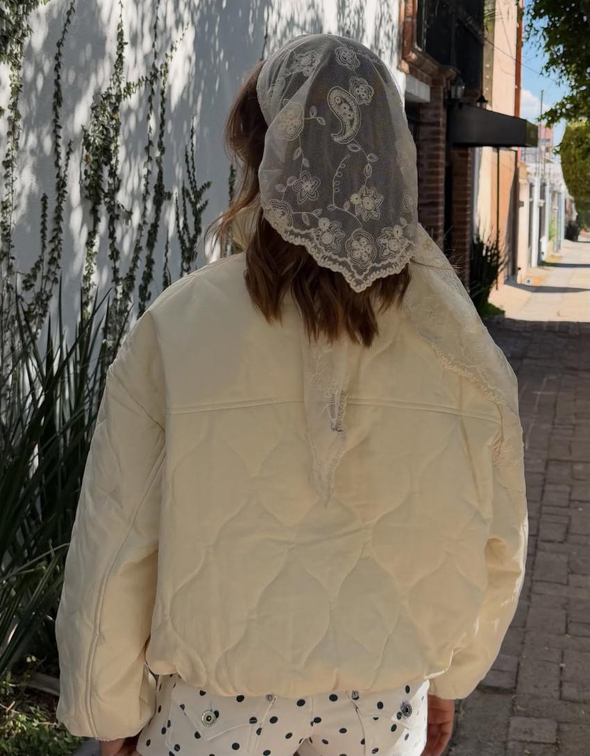 Puffer jacket-Cream