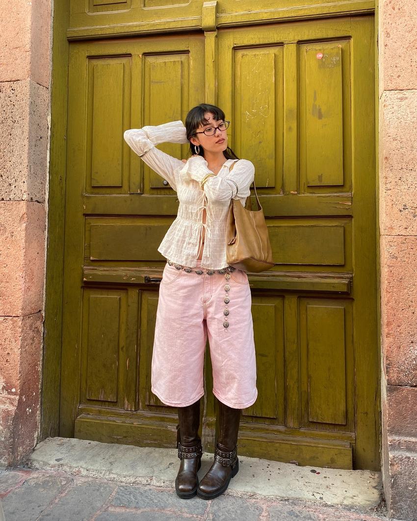 Rustic gathered shirt-Cream-1