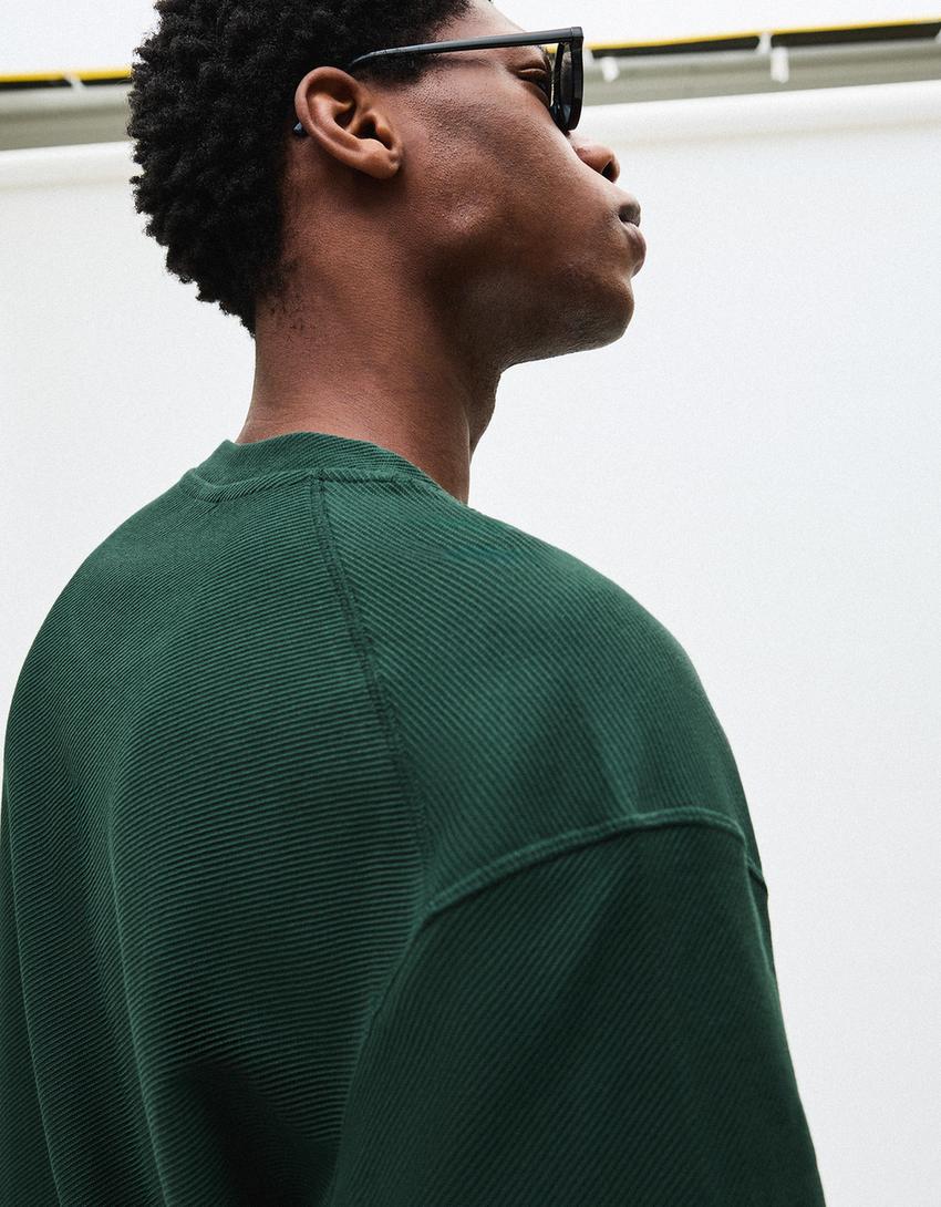 Rövid ujjú plüsspóló-Zöld