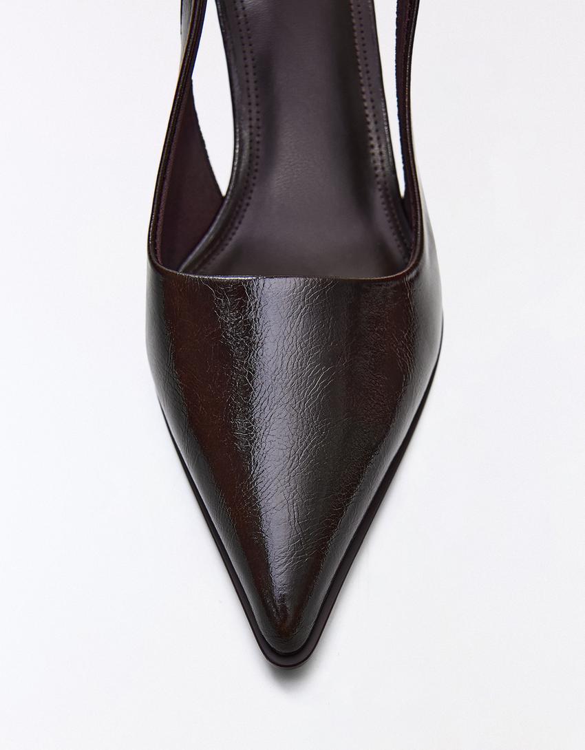 BUCKLE DETAIL HEELED SHOES-Brown