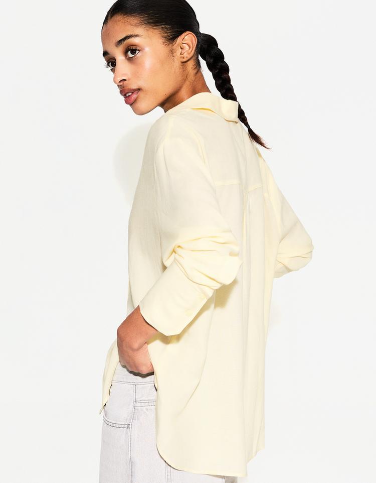 Long sleeve oversize linen shirt