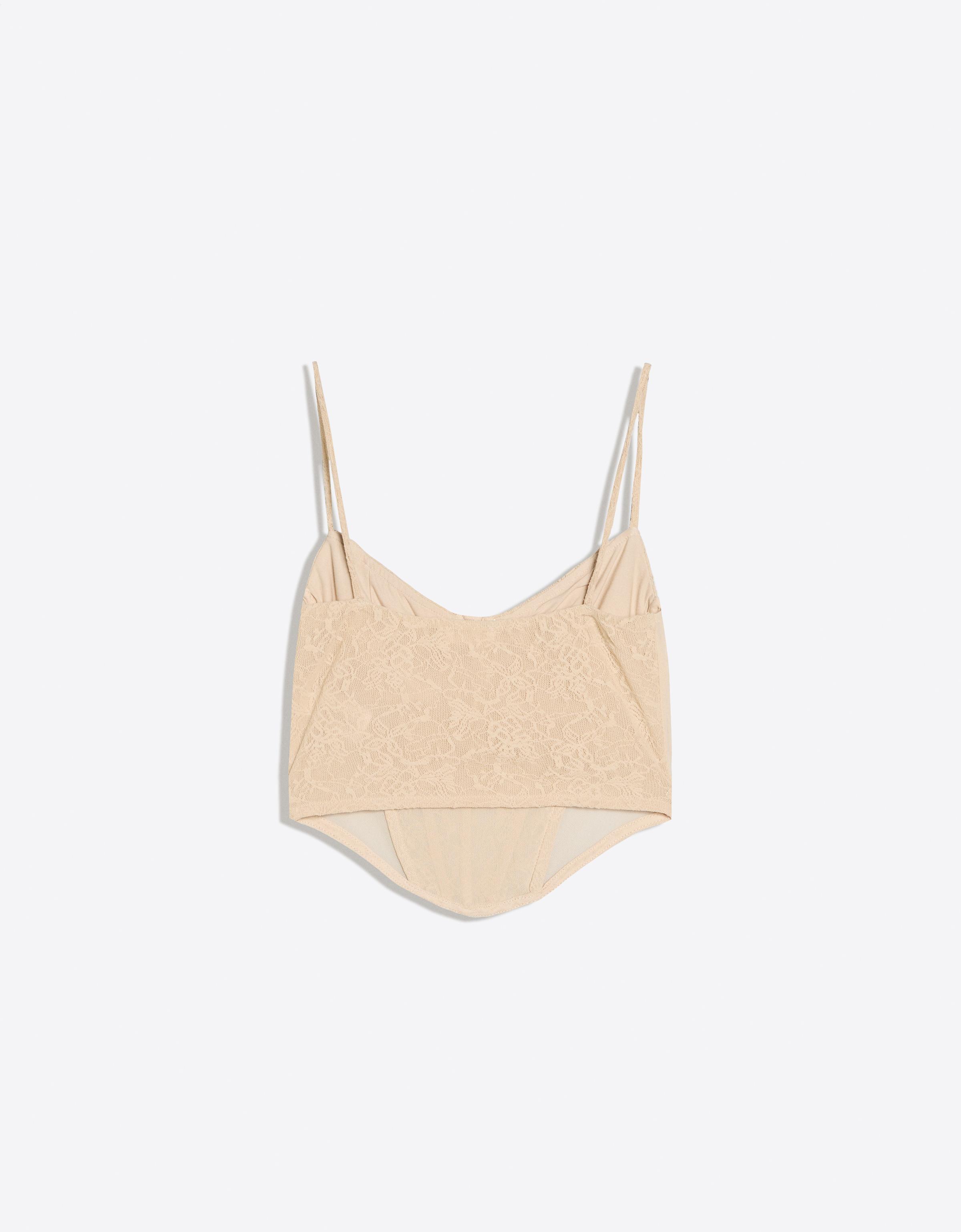 Lace corset camisole — Sand
