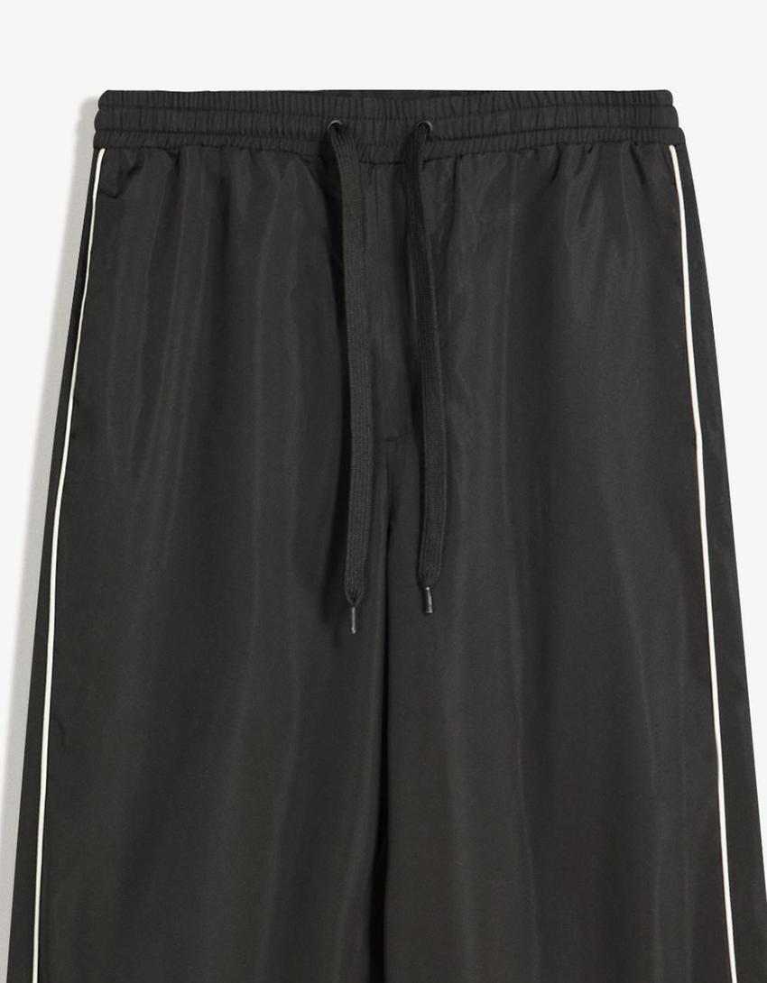 Pantaloni tecnici baggy fit sport-Nero-2
