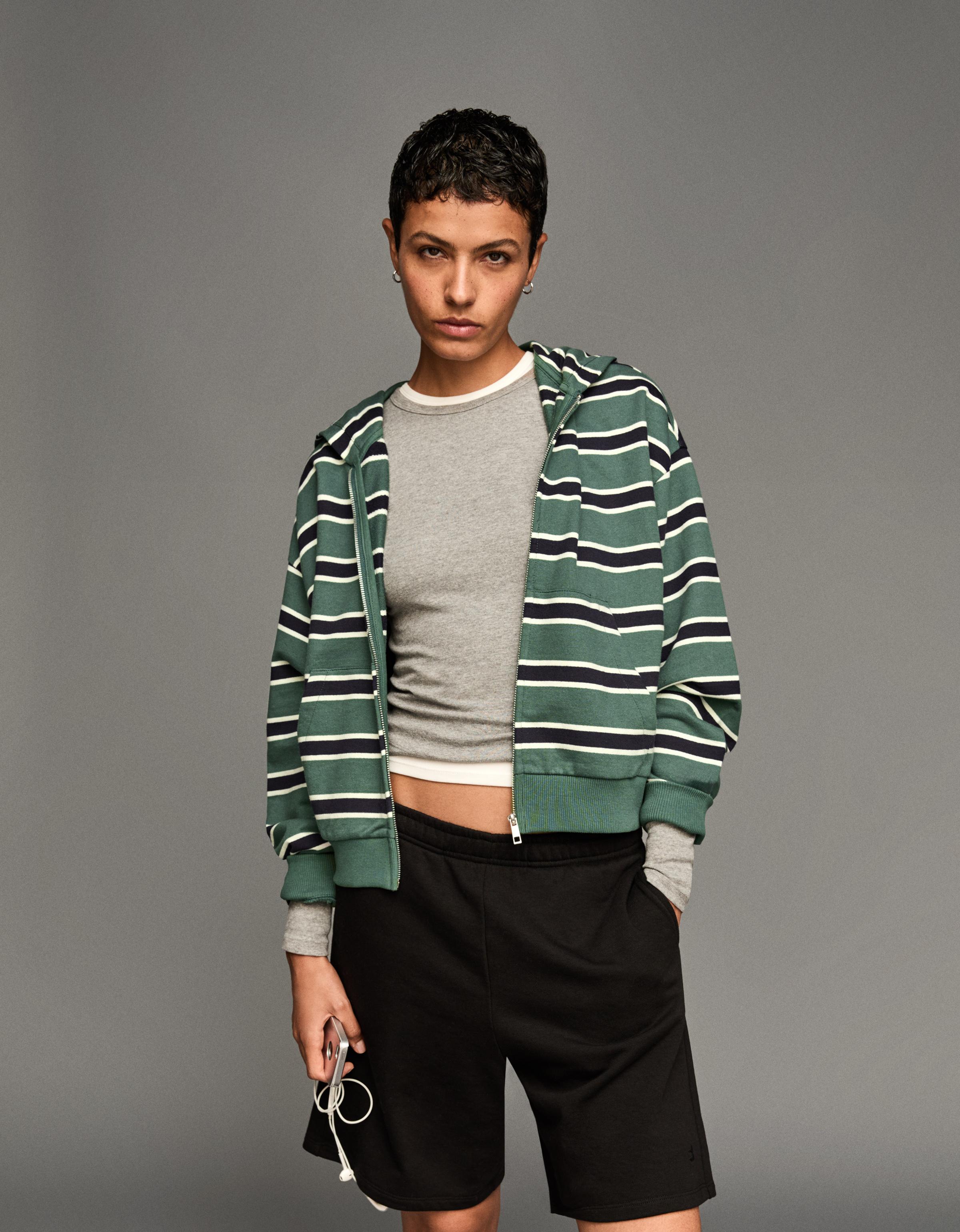 モコモコページ Striped hoodie with zip - Sweatshirts and hoodies - BSK Teen