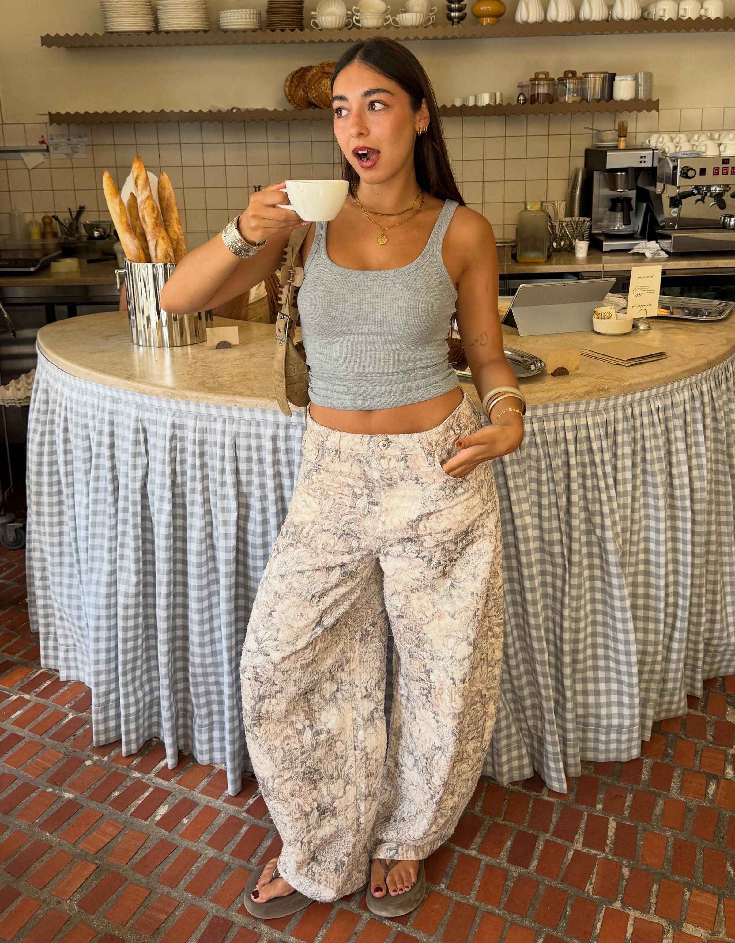Ribbed vest top — Grey