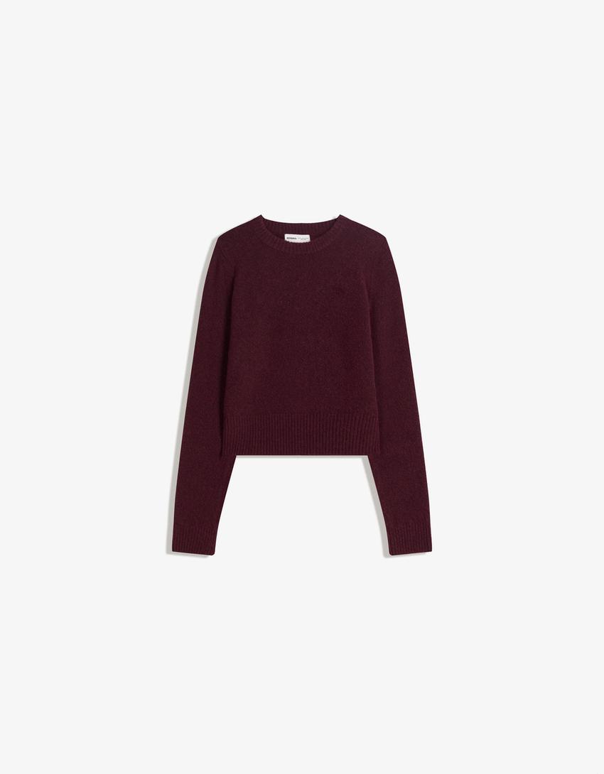 Jersey cuello redondo-Burdeos
