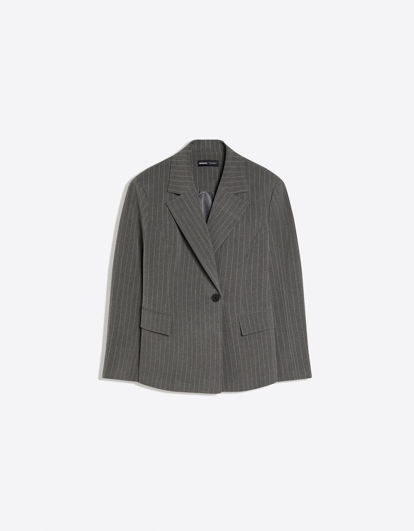 Blazer with back darts-Grey