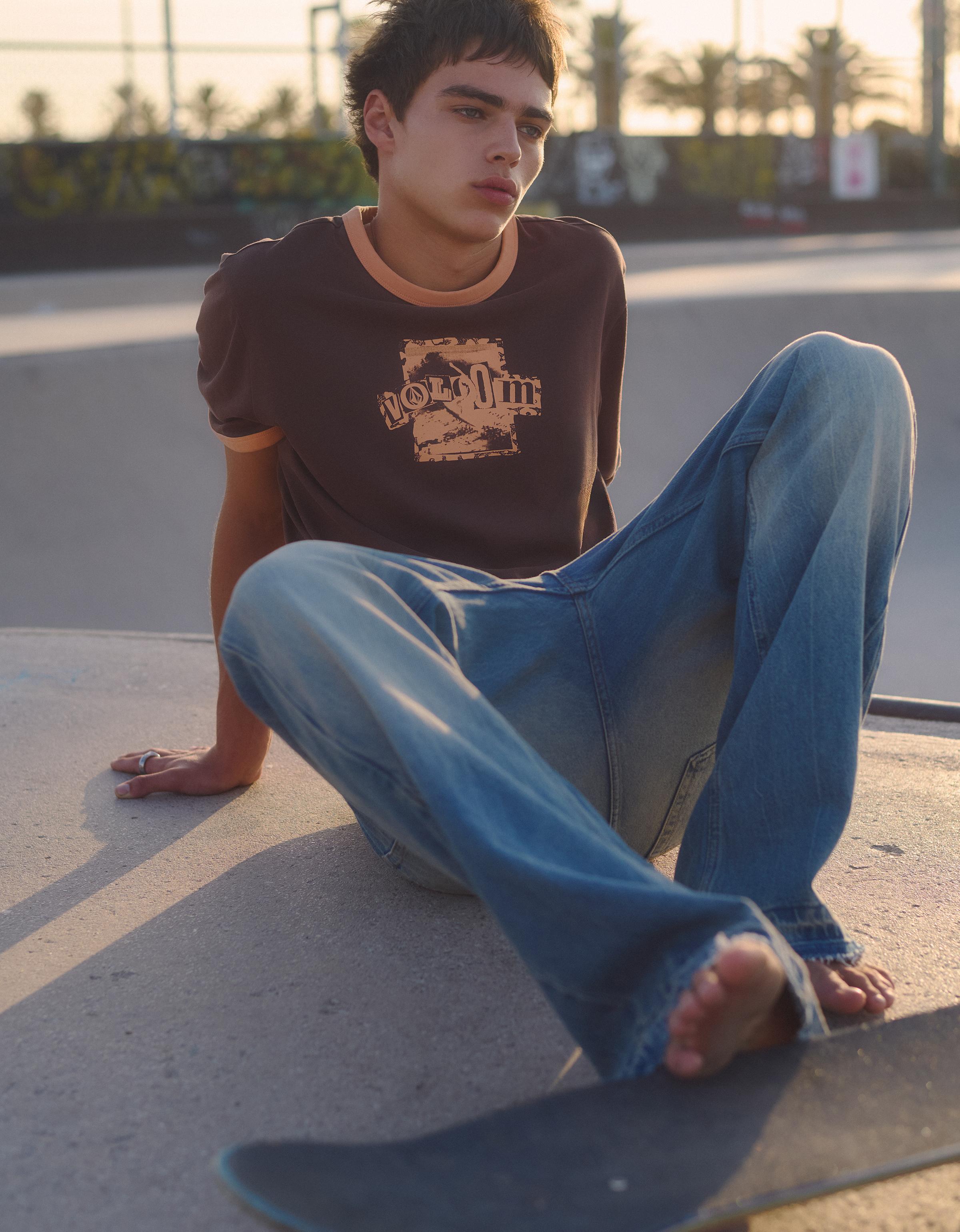 VOLCOM print ringer T-shirt — Brown