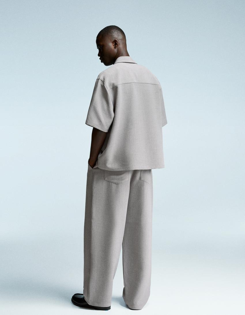 Super baggy tailored trousers-Grey-1