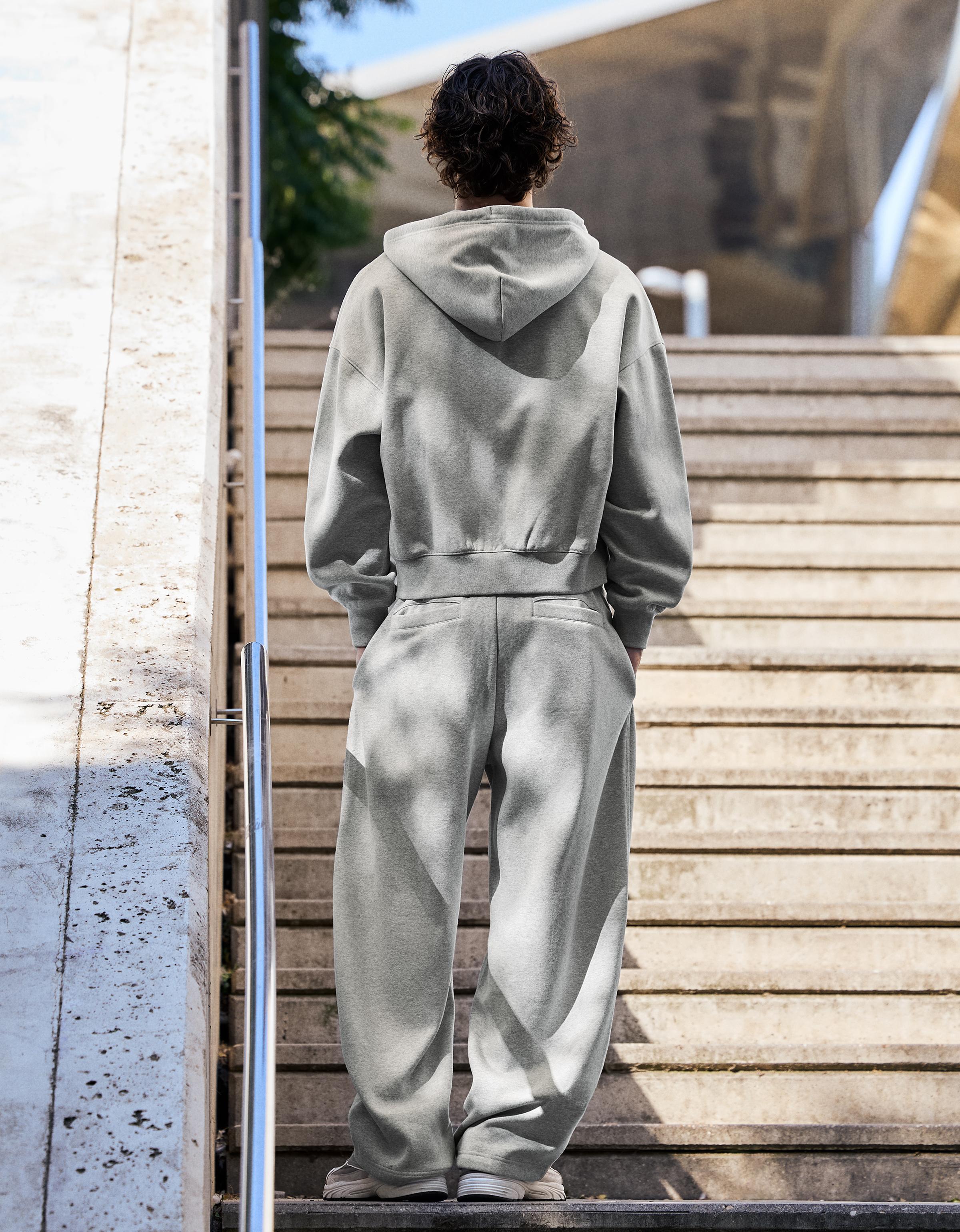 Napped balloon trousers — Grey