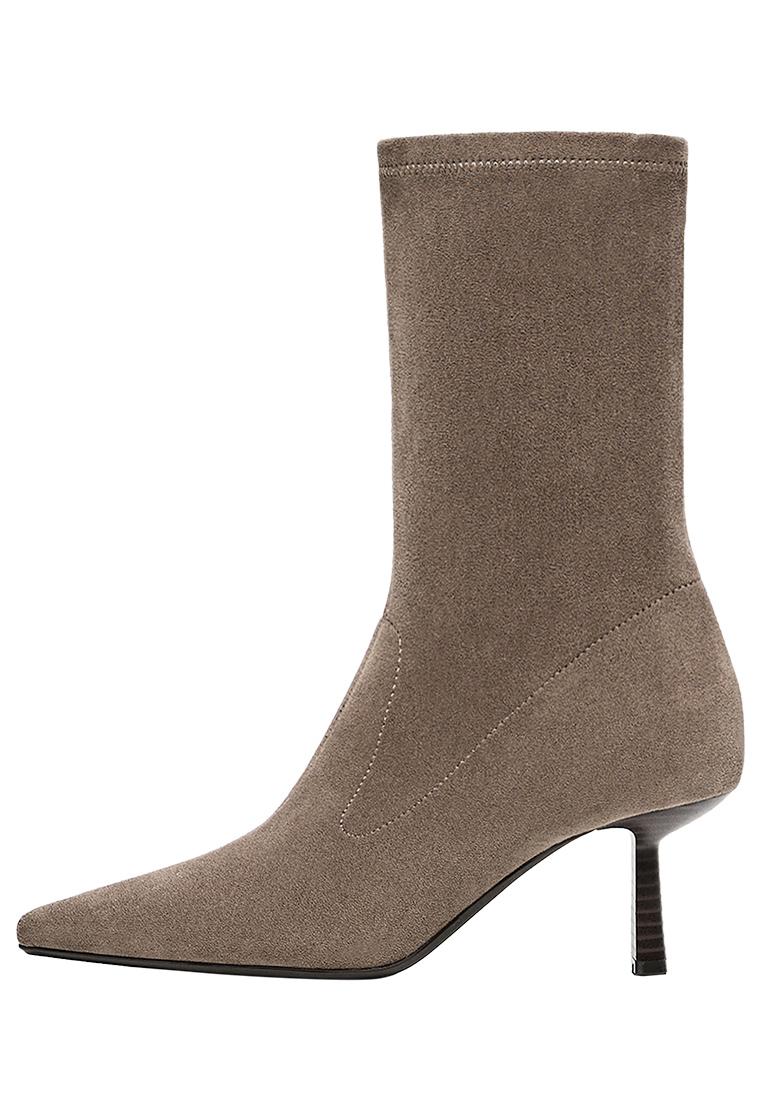 Fitted kitten heel ankle boots — TAUPE