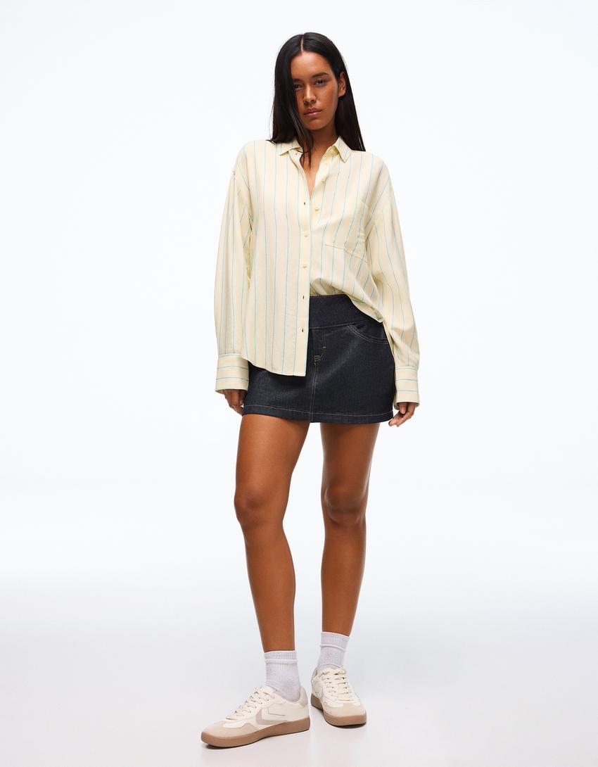 Camisa oversize fluida-Amarelo