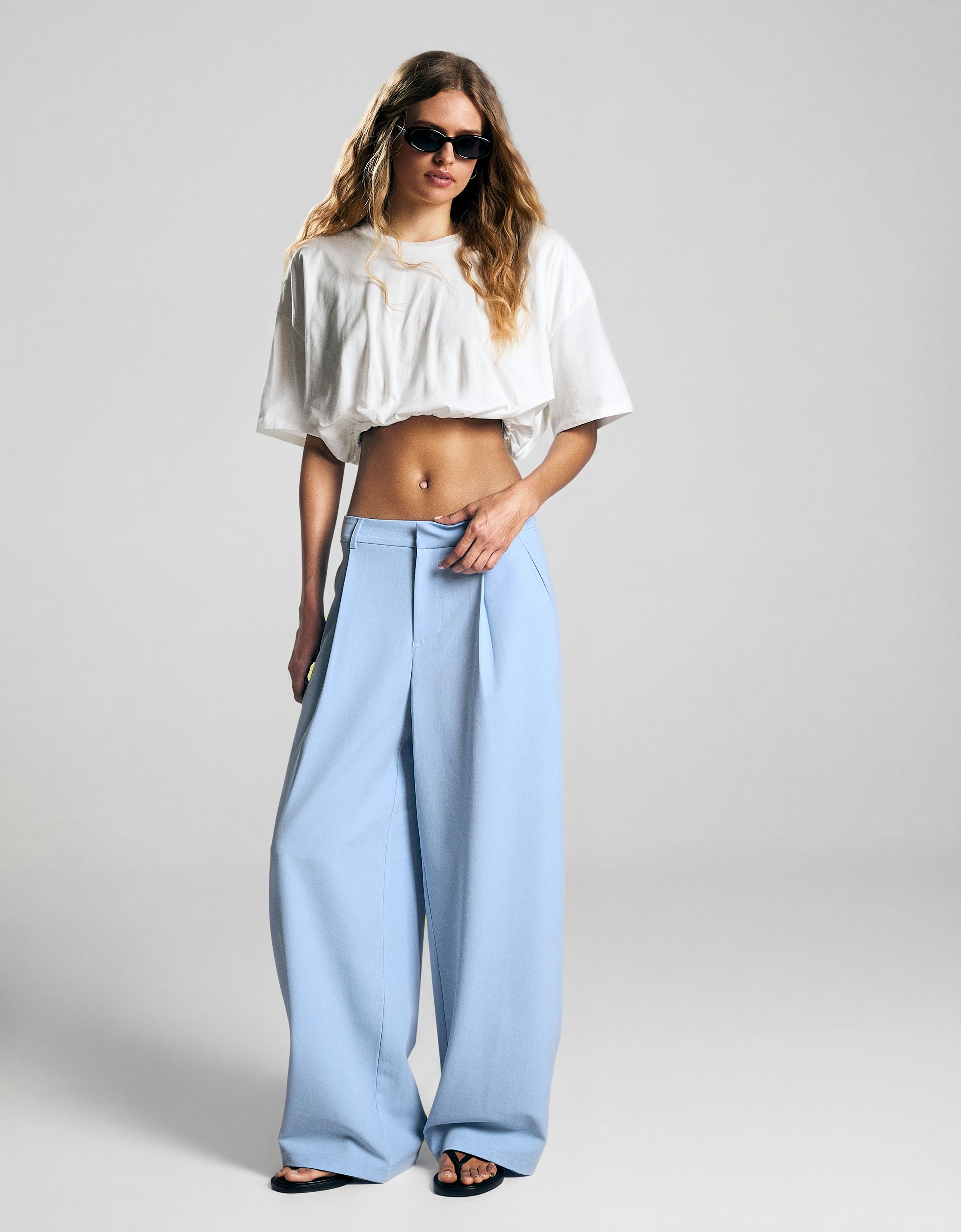 Çift kumaşlı hacimli pantolon - Görsel 139