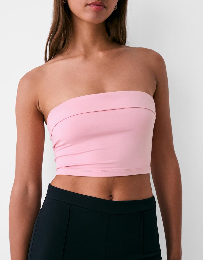 Top bandeau revers-Rose-2