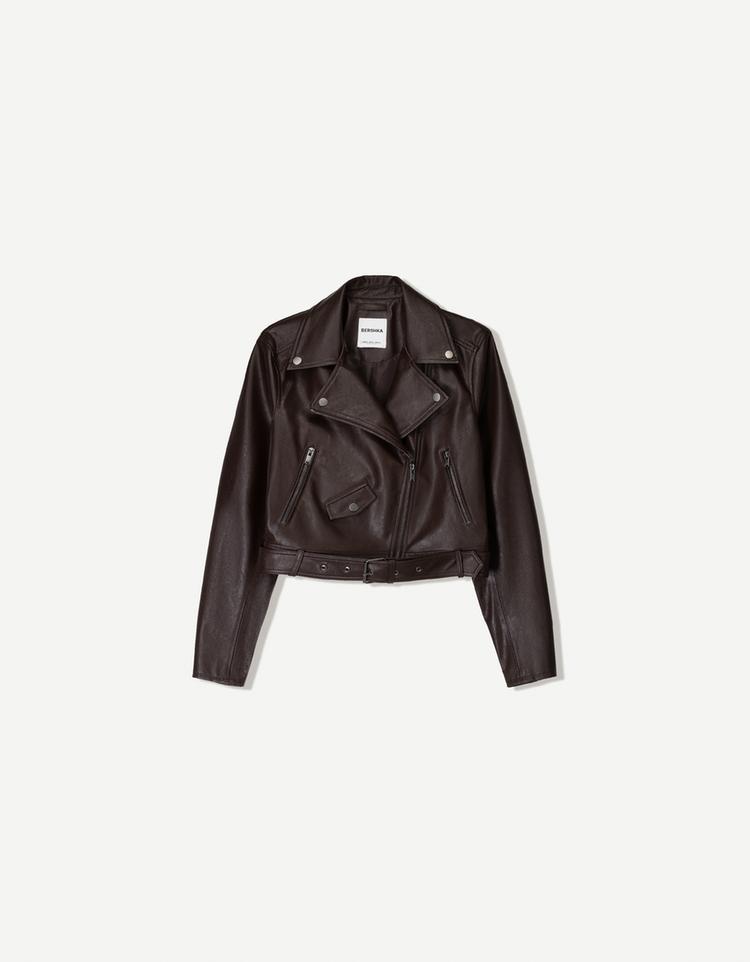 Leather effect biker jacket