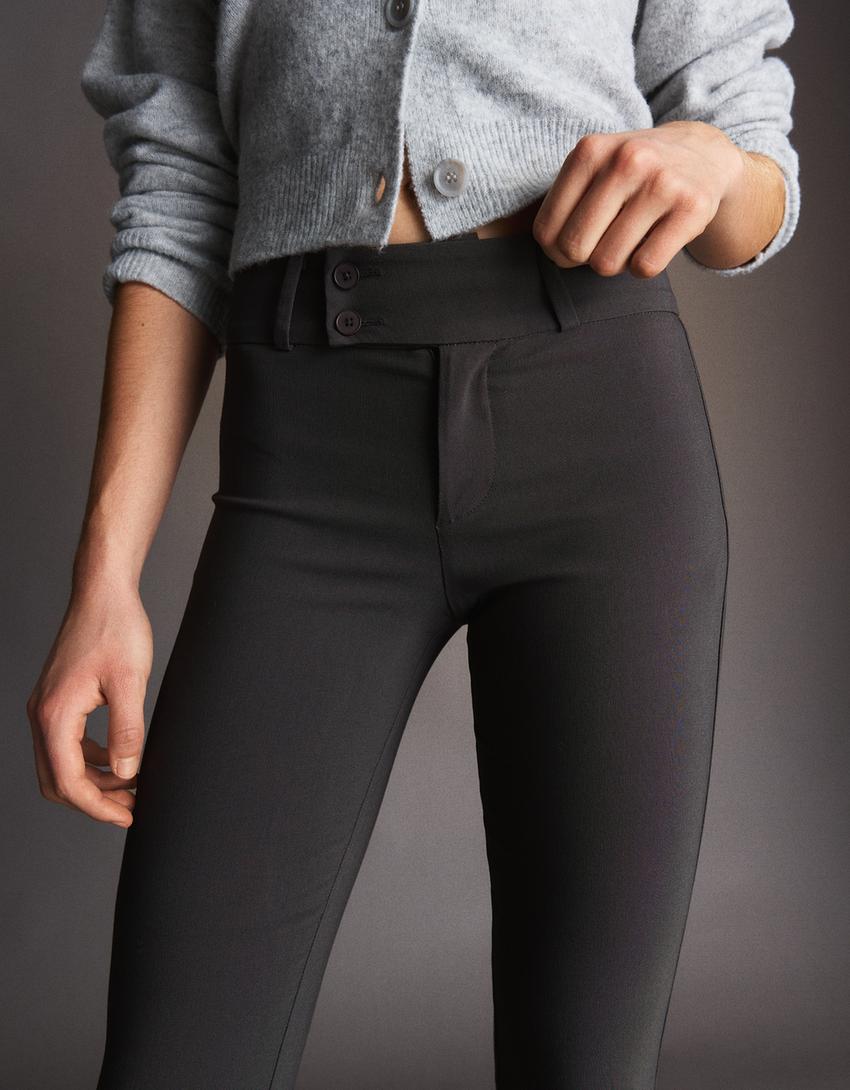 Flare hlače od bengalina-Siva