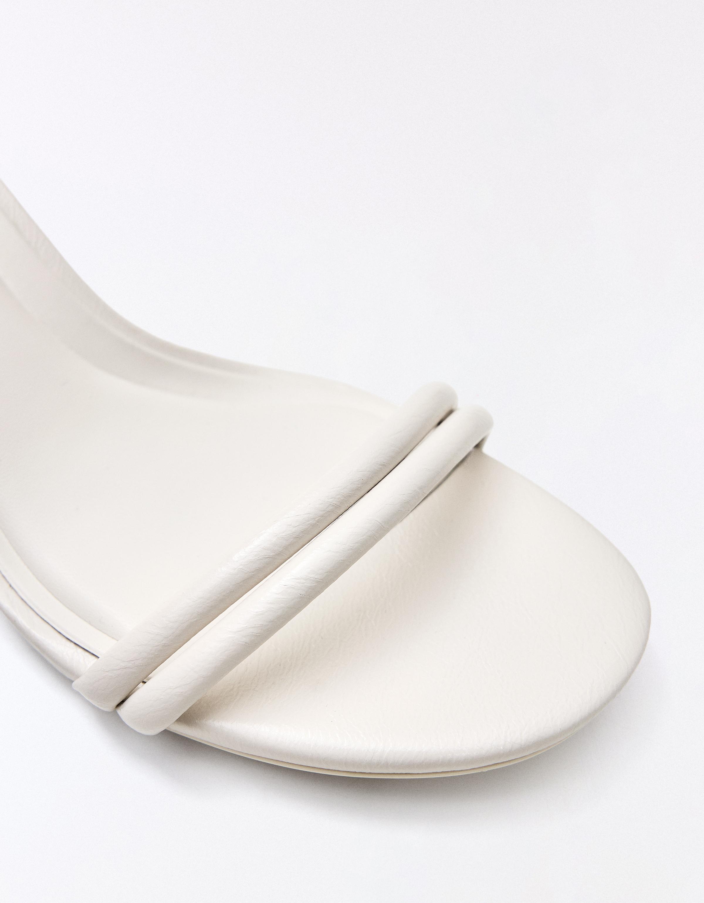 STILETTO HEEL SANDALS — WHITE