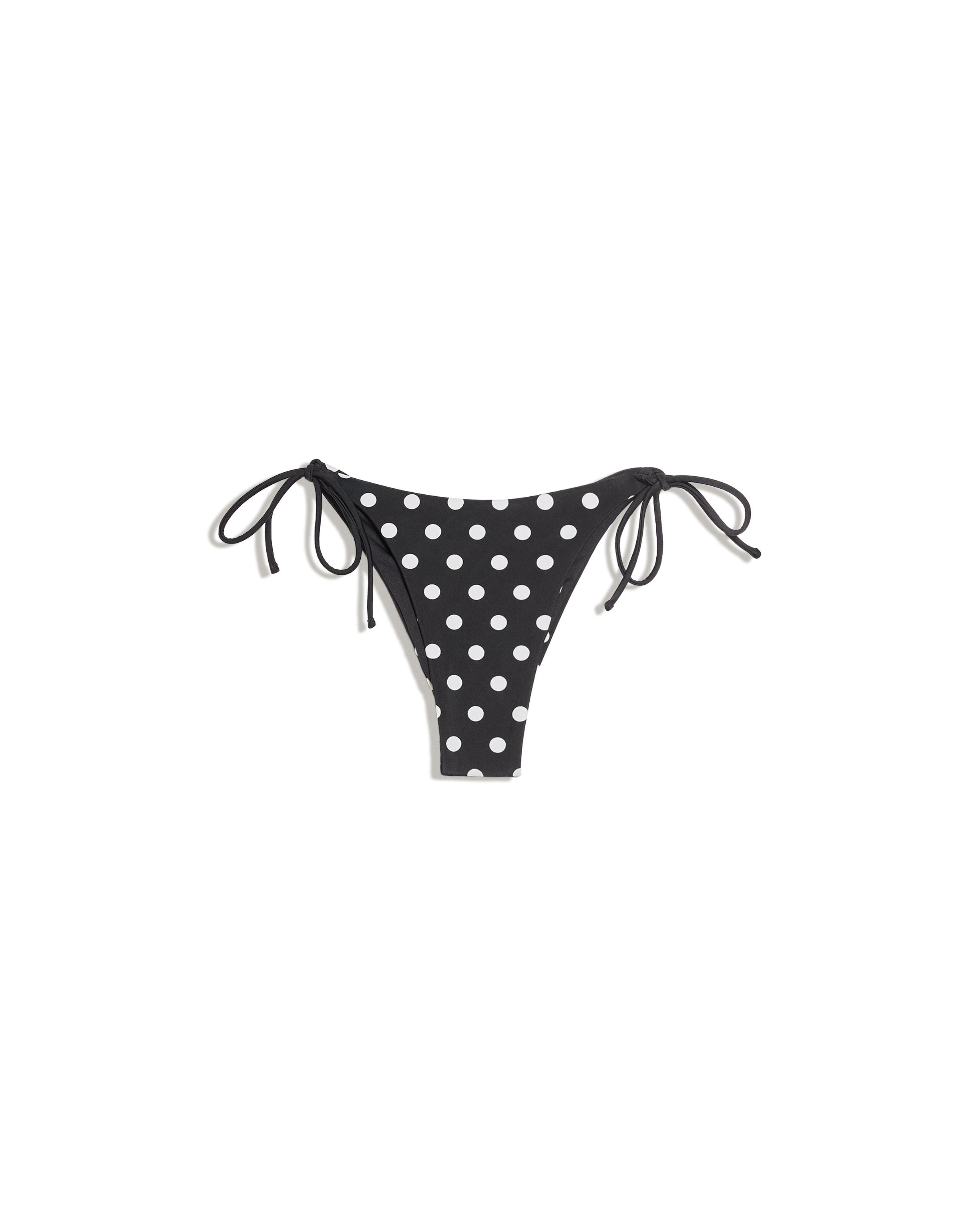 Polka dot bikini bottoms — Black
