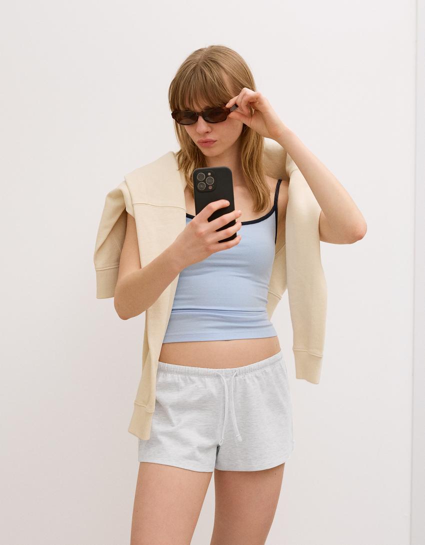 Plush shorts-Grey