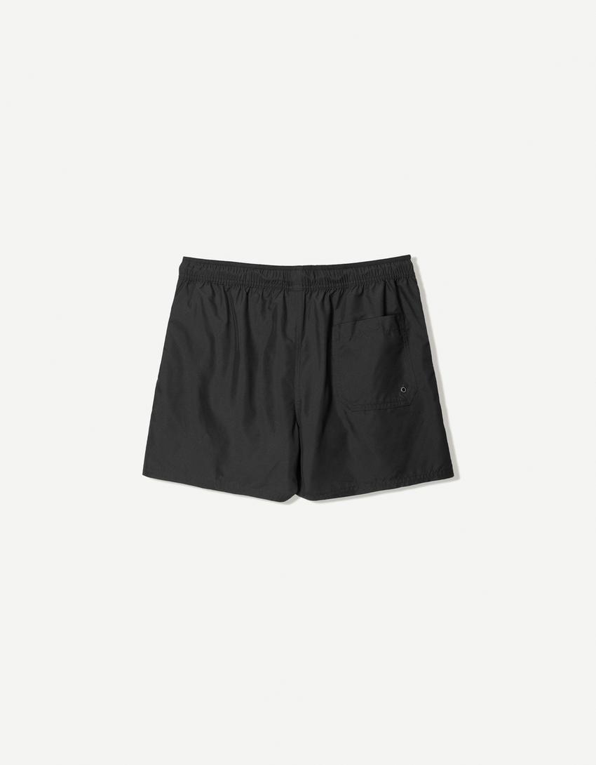 Plain swimming trunks-Black