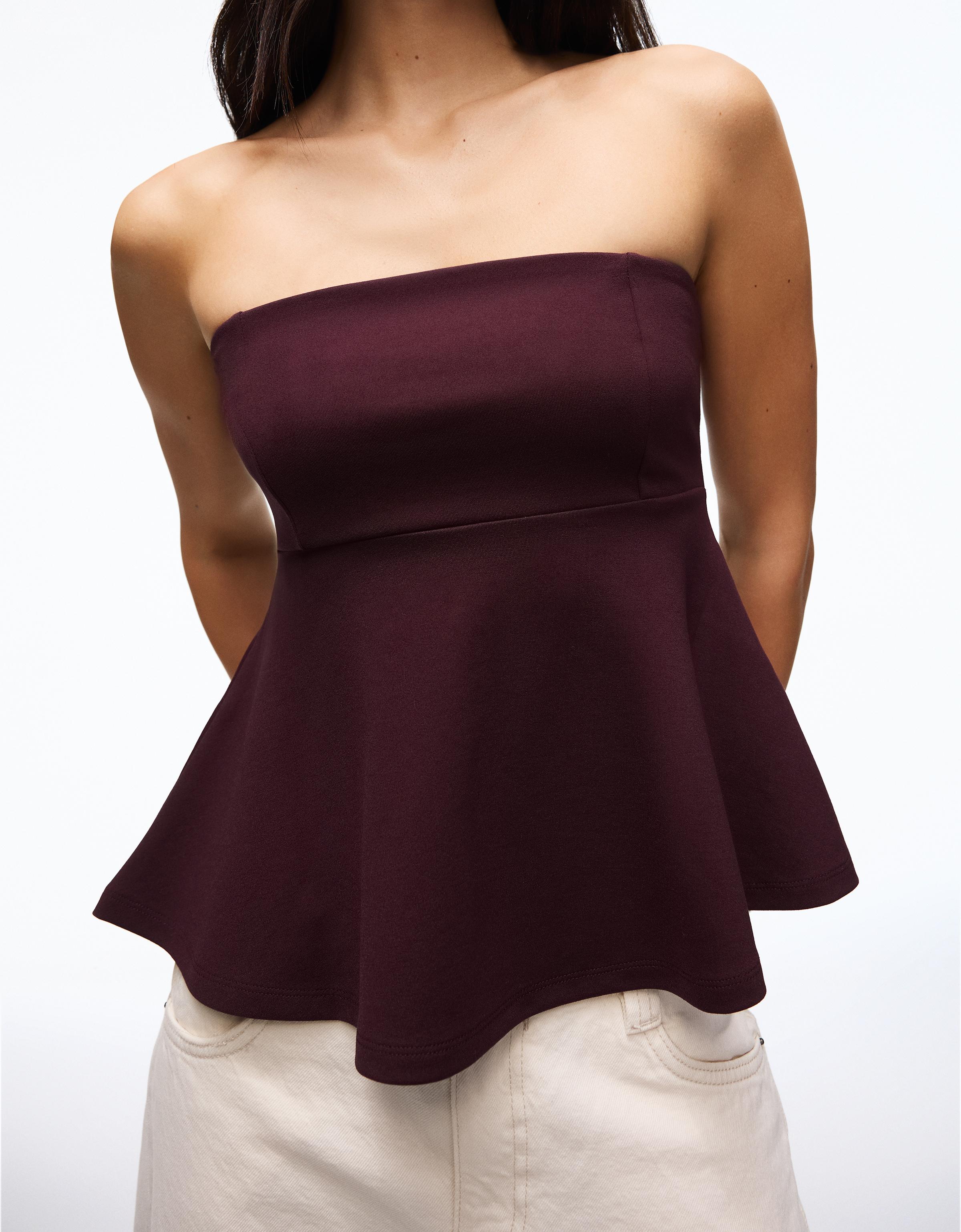 Peplum bandeau top — Violet