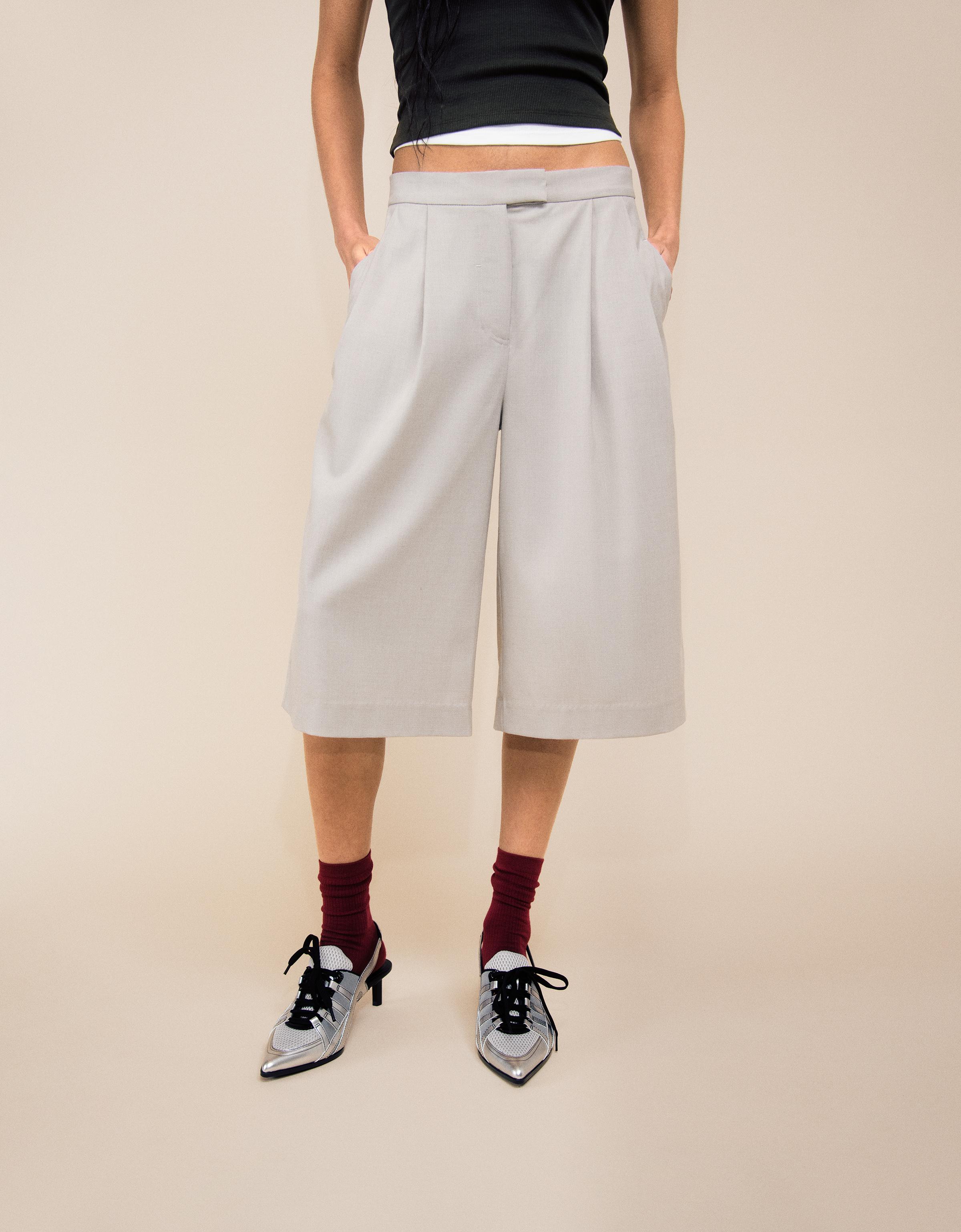 Bershka Weite Bermudas Damen 42 Grau