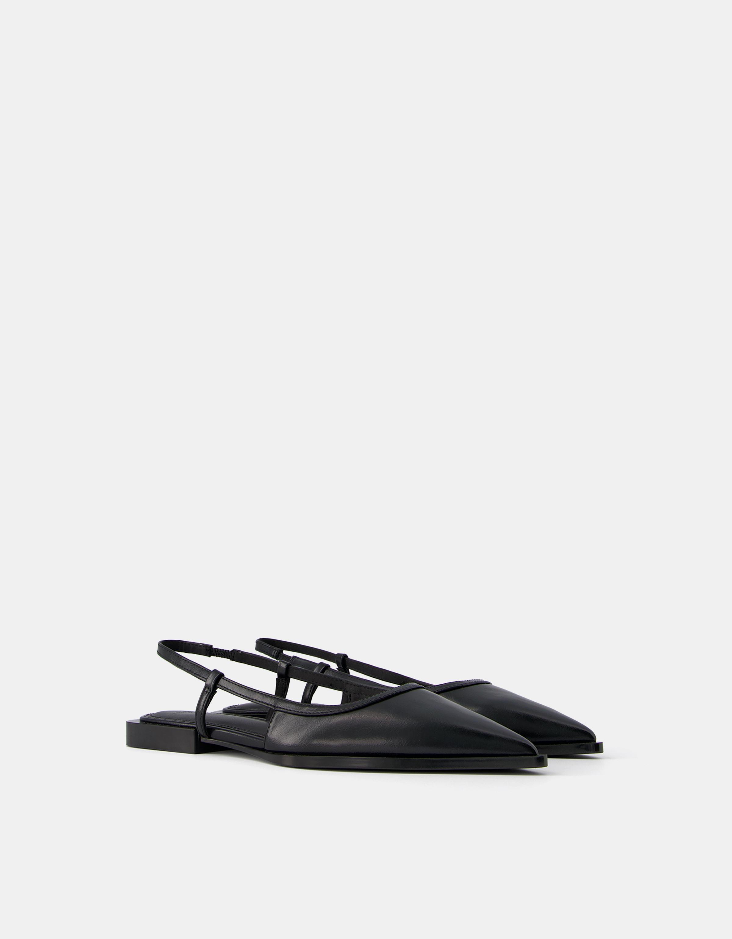 Bershka Spitz Zulaufende Ballerinas Im Mules-Stil Damen 37 Schwarz