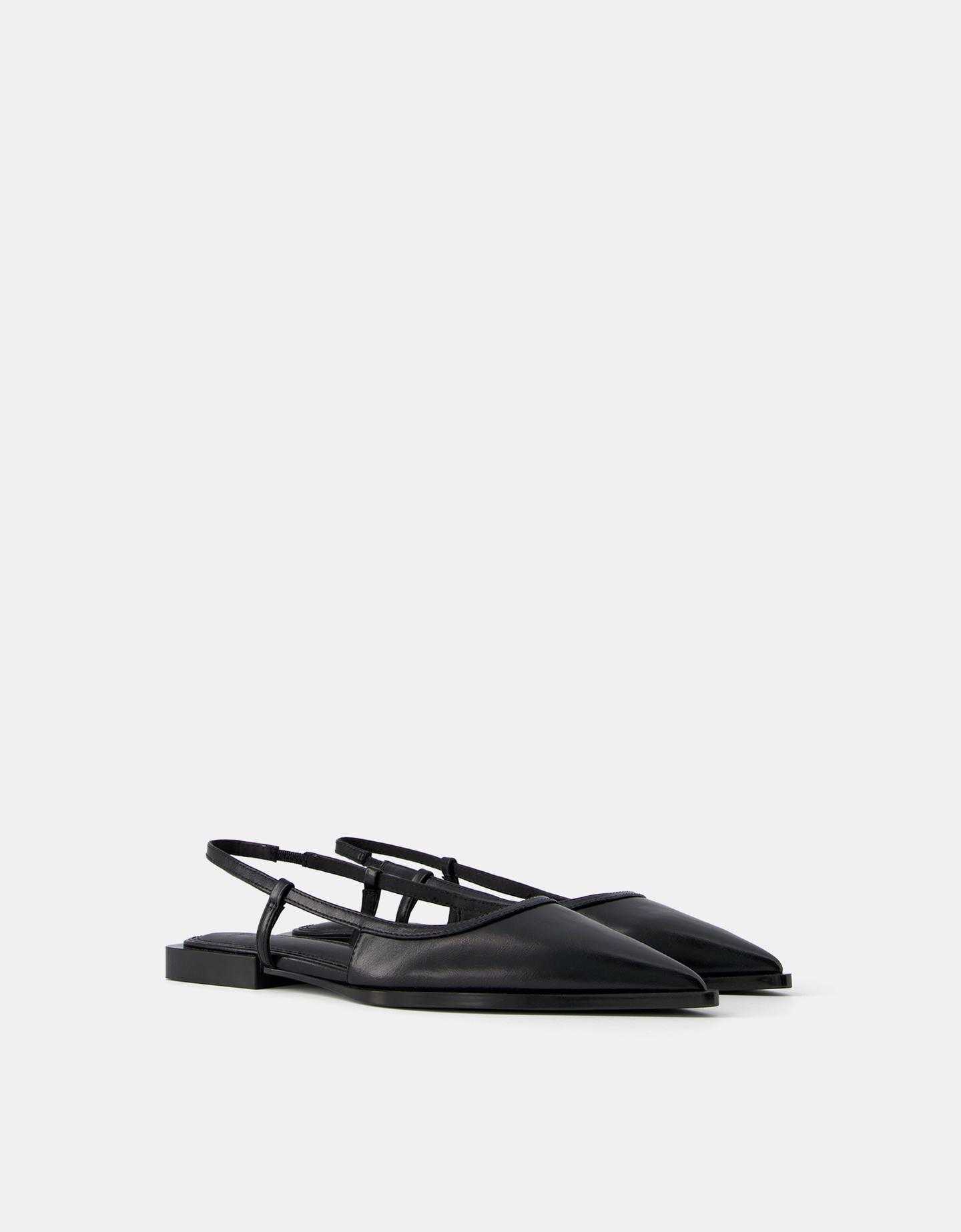 Bershka Ballerine A Punta Slingback Donna 37 Nero